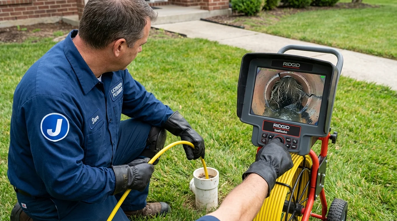 Sewer camera inspection being performed by Johns Plumbing LLC in Channelview